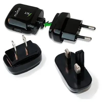 Caricabatterie USB da viaggio con spine intercambiabili adattatore alimentatore