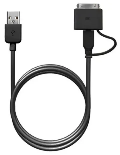 Cavo ricarica e dati doppio connettore 30pin Apple e micro USB 1 metro nero