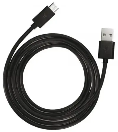 Cavo ricarica e dati micro USB nero 200 cm lungo resistente auto smartphone