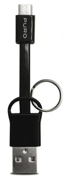 Cavo ricarica micro USB nero compatto portachiavi accessorio auto