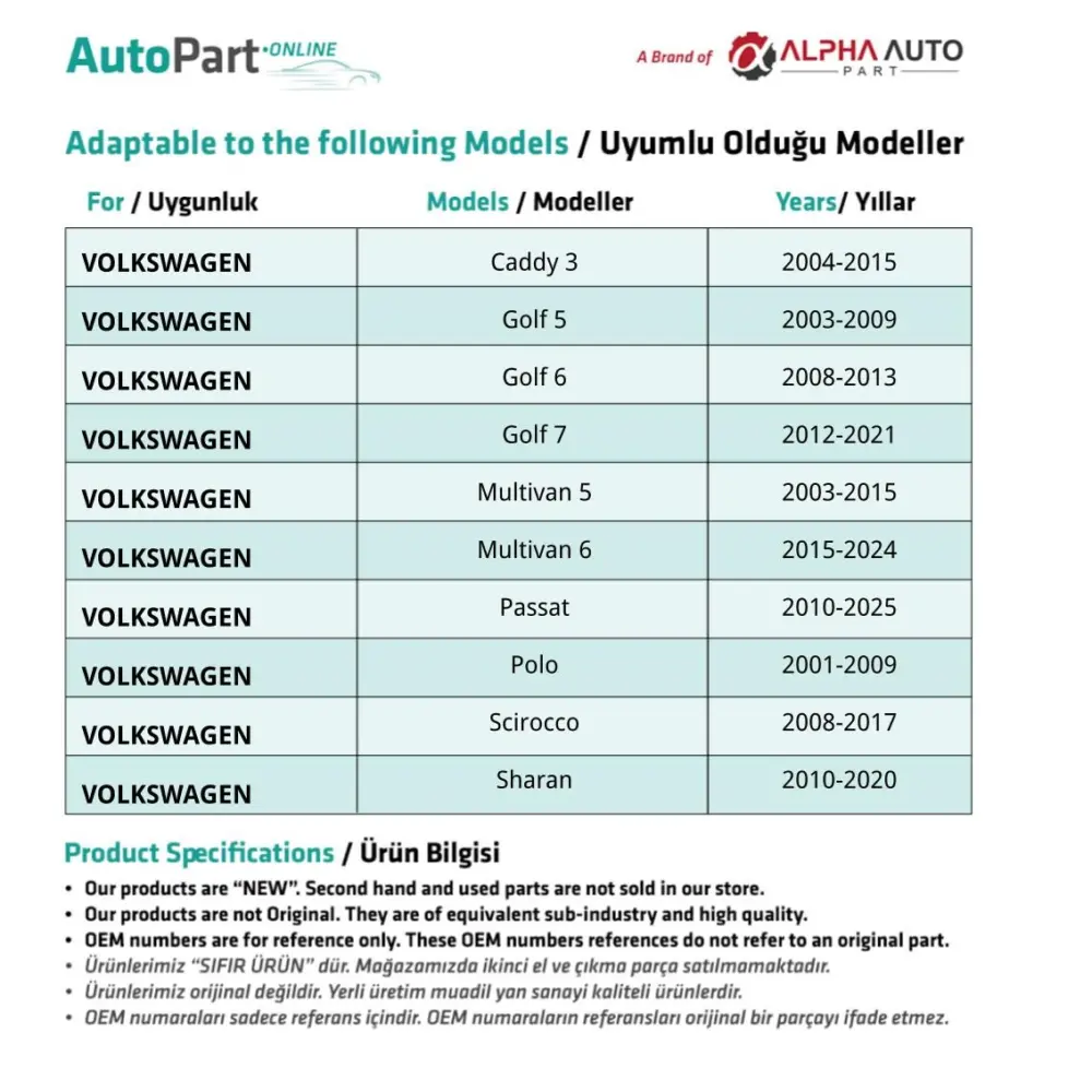 Clip di Rivestimento - 50 Pezzi per Volkswagen