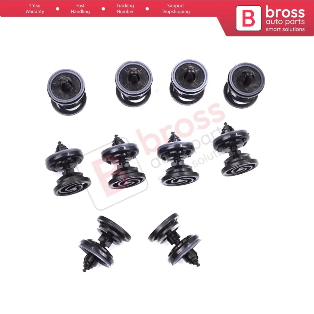 Clip Fissaggio Pannello Porta Nero 10 Pezzi per VW Audi 7l6868243