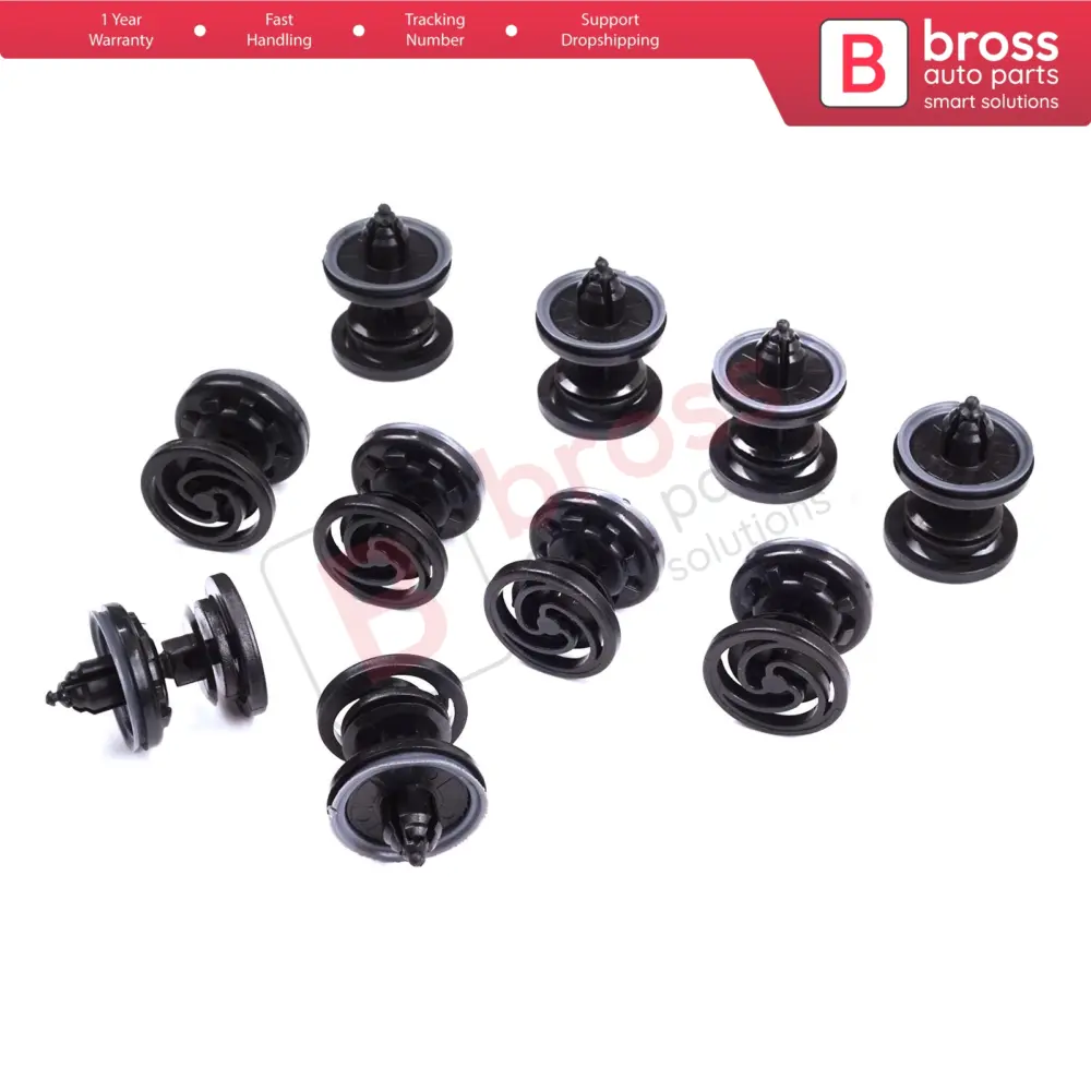 Clip Fissaggio Pannello Porta Nero 10 Pezzi per VW Audi 7l6868243