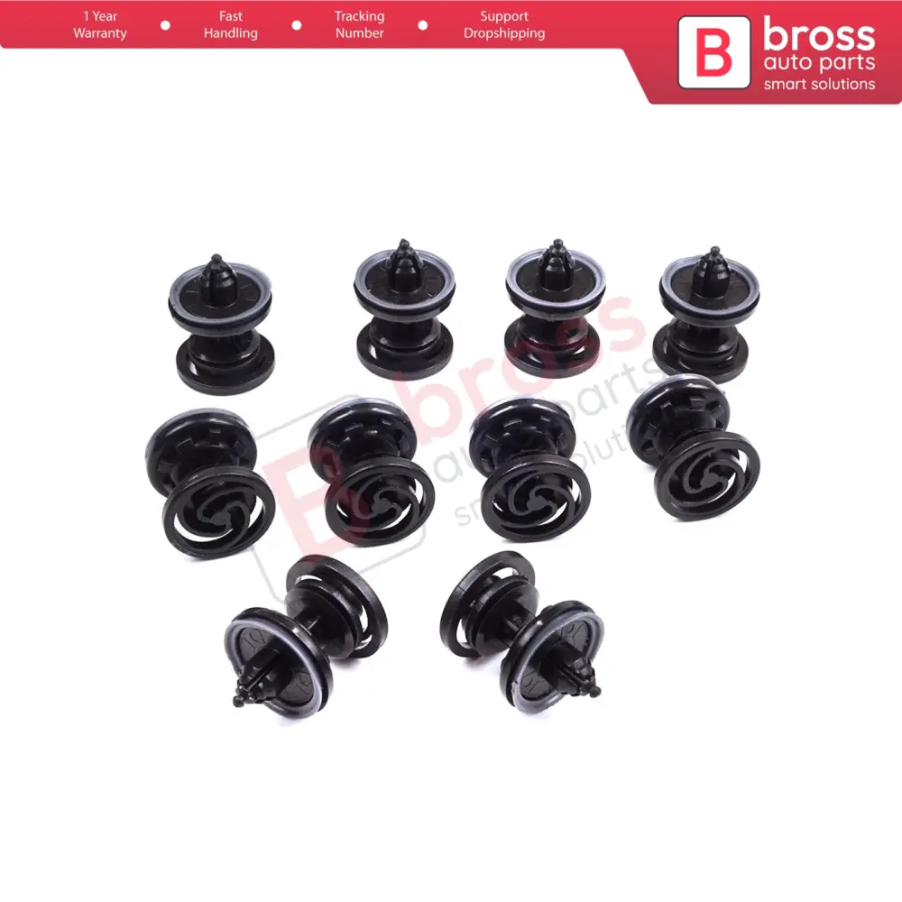 Clip Fissaggio Pannello Porta Nero 10 Pezzi per VW Audi 7l6868243