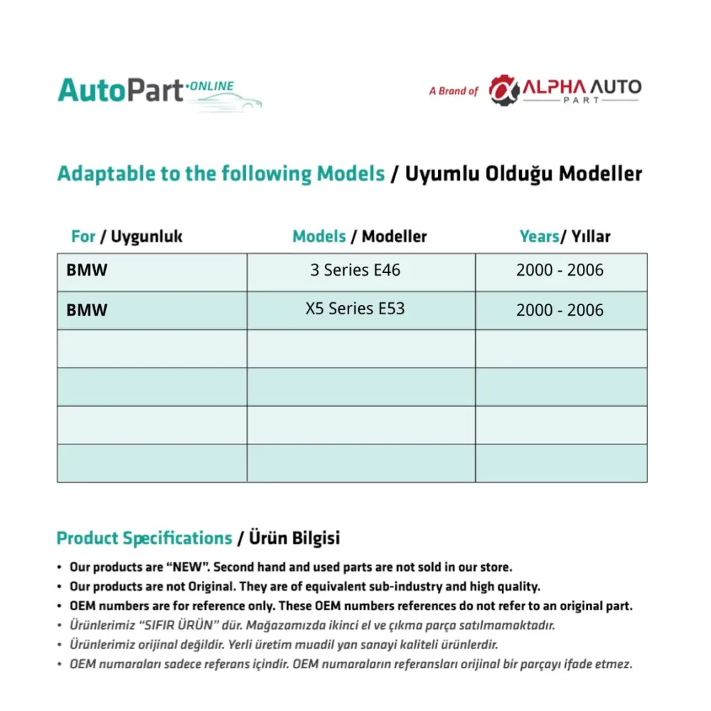 Clip Stabilizzatrice Angolare Vetro per BMW Serie 3 E46, X5 E53