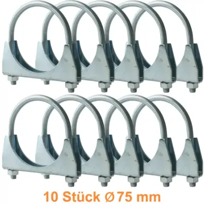 Collari Scarico 75mm Morsetti a U Bullone 10 Pezzi Universali