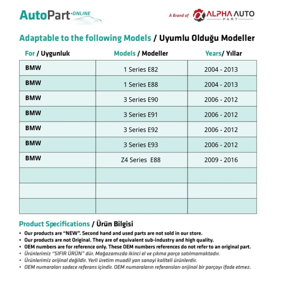 Collegamento Tubo Acqua Radiatore per BMW Serie 1 E82-E88