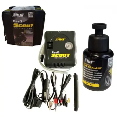 Compressore Aria 12v con Manometro e Sigillante 100ml Universale