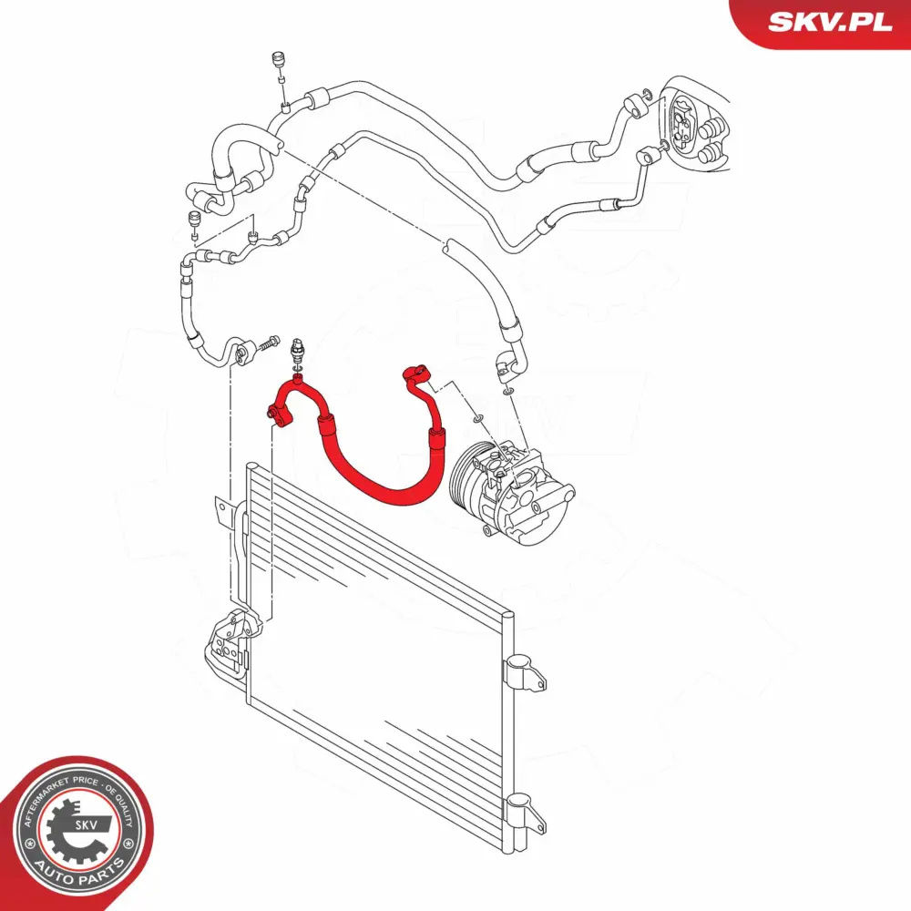Condotto alta pressione, Climatizzatore per VW Caddy III MPV (2KB) 1K0820721BR