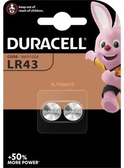 Confezione 2 pile LR43 batterie specialistiche button cell alcaline