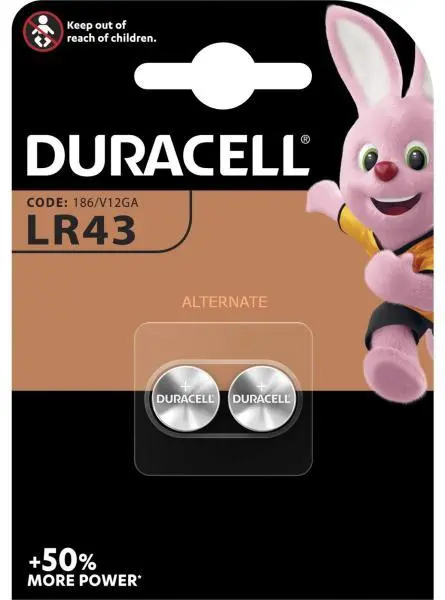 Confezione 2 pile LR43 batterie specialistiche button cell alcaline