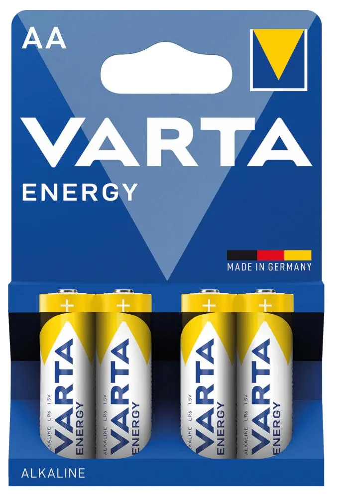 Confezione 4 pile stilo AA batterie alcaline energia lunga durata