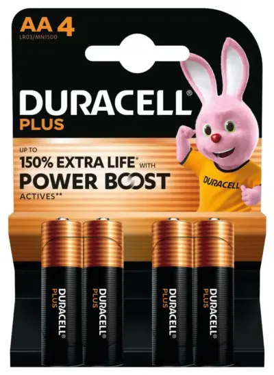 Confezione 4 pile stilo ricaricabili AA batterie energia lunga durata