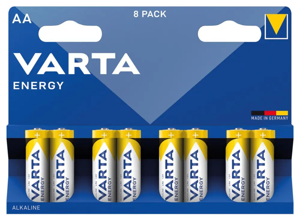 Confezione 8 batterie stilo AA alcaline energia lunga durata