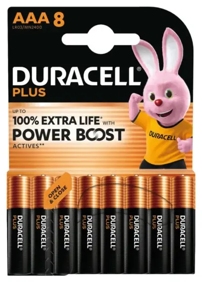 Confezione 8 pile ministilo AAA ricaricabili alta capacità powerboost