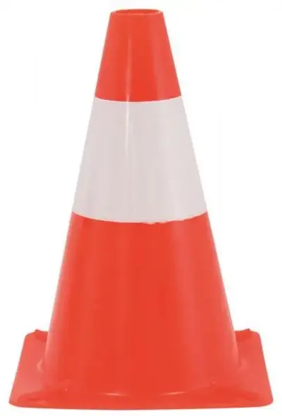 Cono segnaletico stradale in PVC alto 30 cm