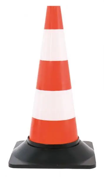 Cono segnaletico stradale in PVC alto 50 cm