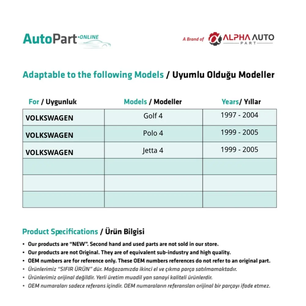 Coperchio Porta Posacenere Posteriore 2 Pezzi per Volkswagen Jetta 4 (1999-2005)