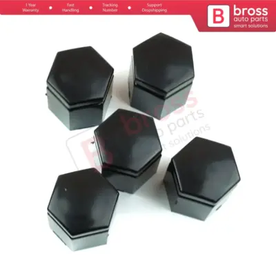 Copertura Dadi Ruota 5 Pezzi Plastica Nera 23 mm per Opel Adam Astra G H Corsa