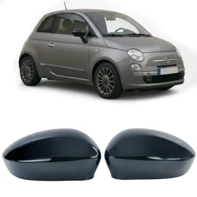 Copertura Specchietti Nero Lucido per Fiat 500 2007-2020, Abarth 500, 500C