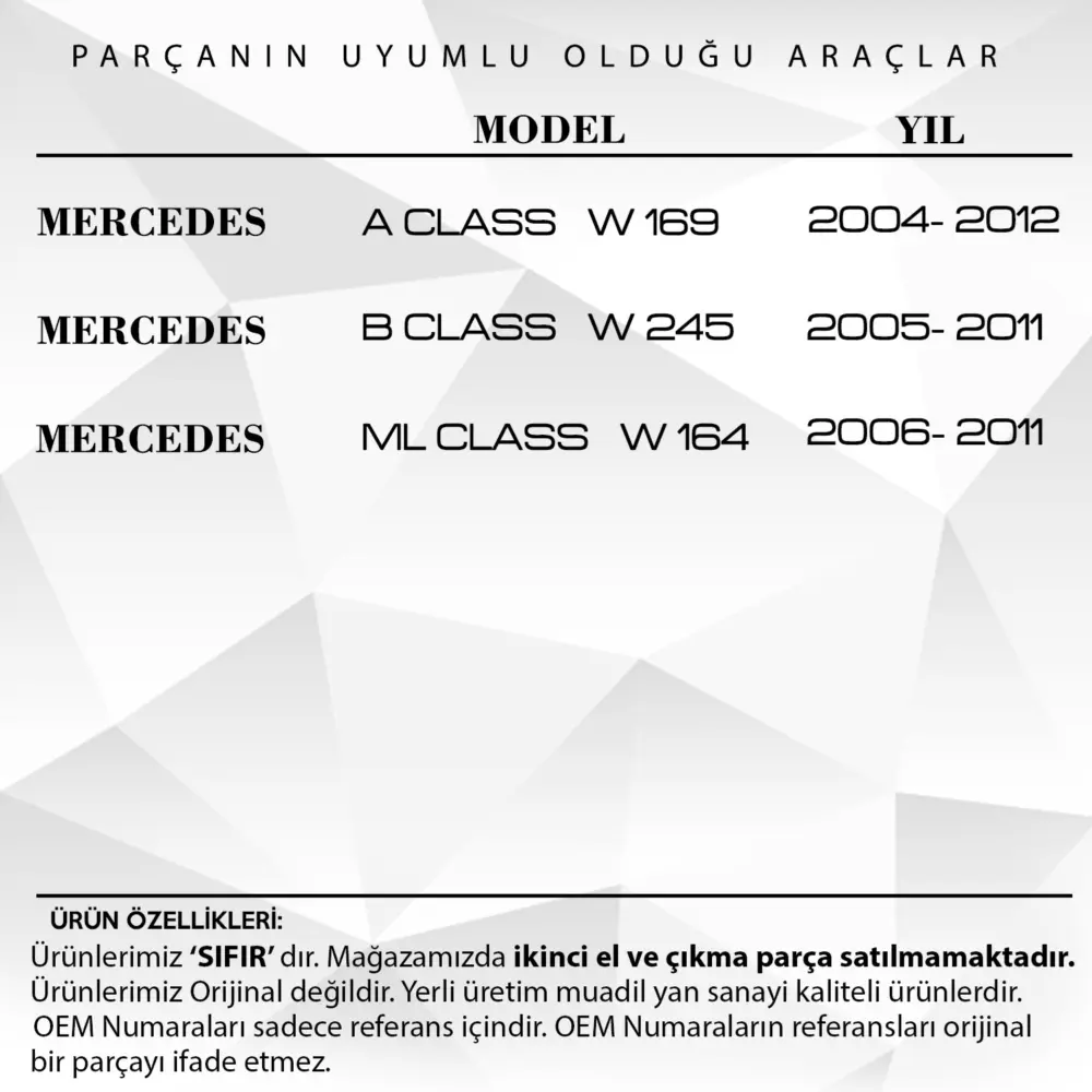 Coperture Interruttori Finestrini 4 Pezzi per Mercedes Classe A W169 (2004-2012)