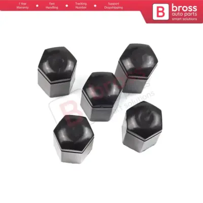 Copri Dadi Ruota 5 Pezzi Plastica Nera 32 mm per Opel Adam Astra Corsa Meriva