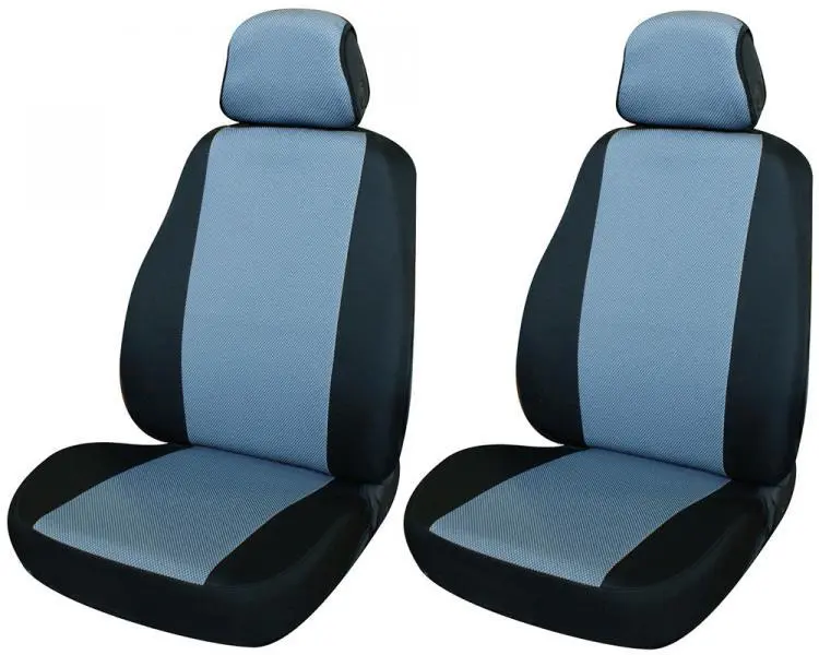 Copri sedili auto anteriori per Smart tg. Grande Tess. Misto Cotone Avio/Nero