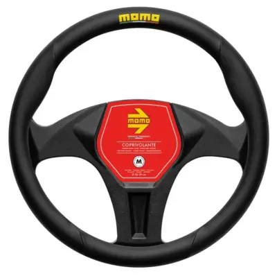 Copri volante auto in tessuto nero antiscivolo accessorio guida comfort
