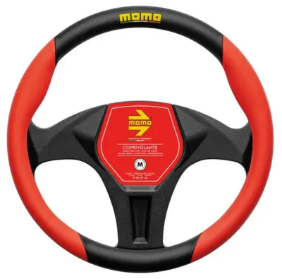 Copri volante auto rosso tessuto traspirante accessorio interno