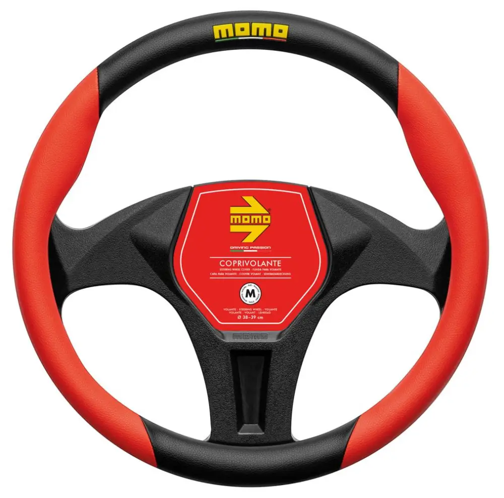 Copri volante auto rosso tessuto traspirante accessorio interno