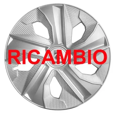 Copricerchio auto 15 pollici argento effetto carbonio rivestimento protettivo