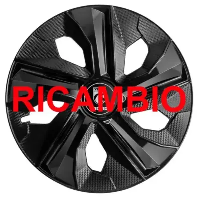 Copricerchio auto nero lucido effetto carbonio 14 pollici accessorio cerchi