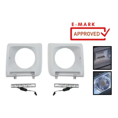 Coprifari con Luci Diurne LED Cromati per Mercedes Classe G W463 2002-2018 G65