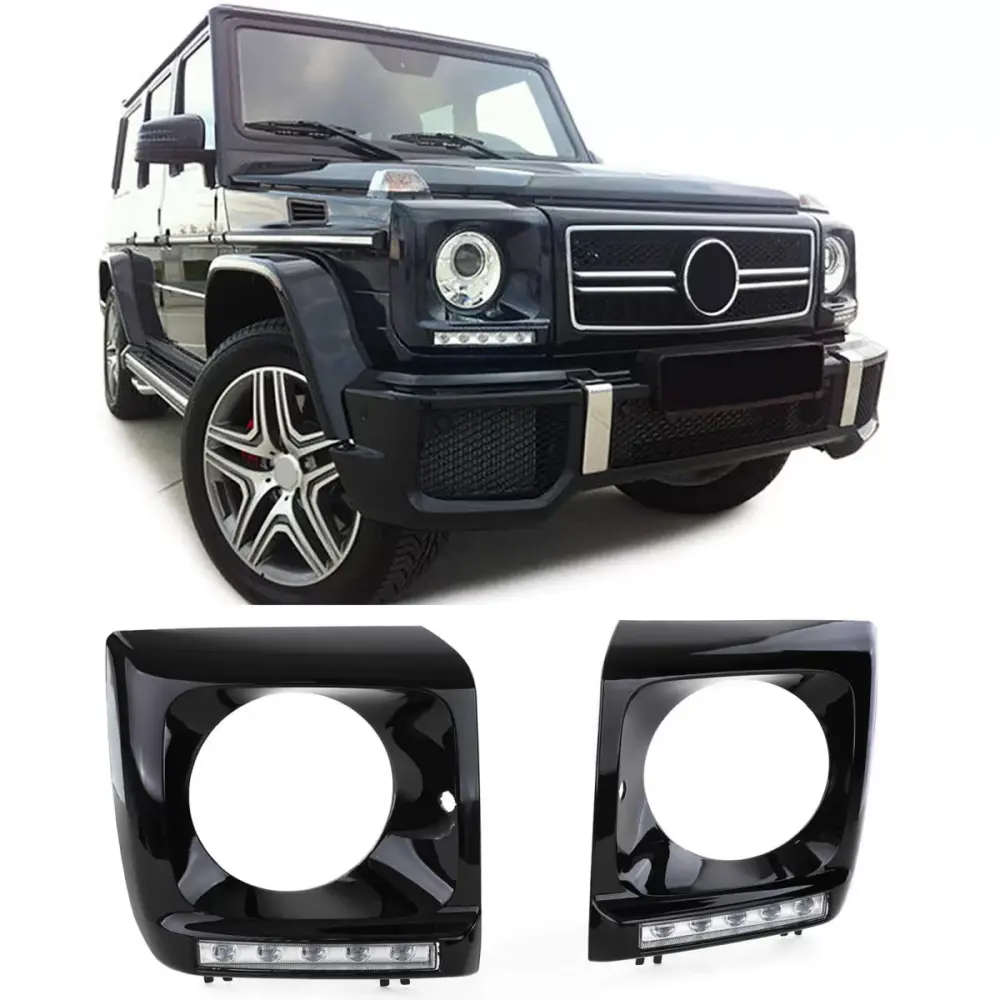 Coprifari Lucido Nero con Luci Diurne LED per Mercedes G W463
