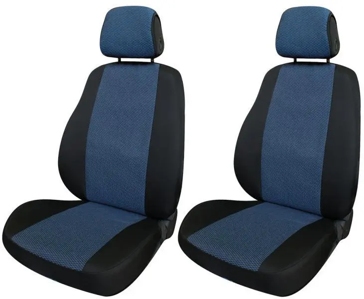 Coprisedia Auto Anteriori per Smart tg. Media Tess. Misto Cotone Avio/Nero