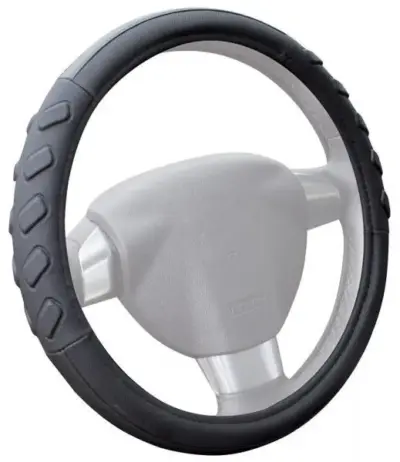 Coprivolante auto in poliuretano nero con grip antiscivolo ergonomico