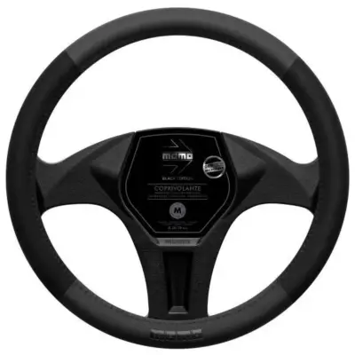 Coprivolante auto microfibra nero antiscivolo 38-39 cm protezione volante