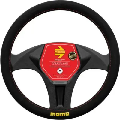 Coprivolante auto microfibra nero antiscivolo 38-39 cm universale