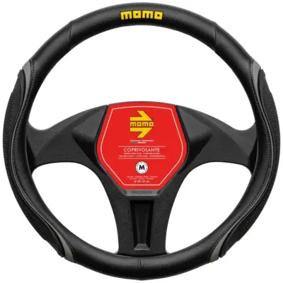 Coprivolante auto nero effetto carbonio morbido e resistente
