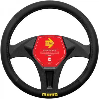 Coprivolante auto nero in tessuto elasticizzato 38-39 cm universale
