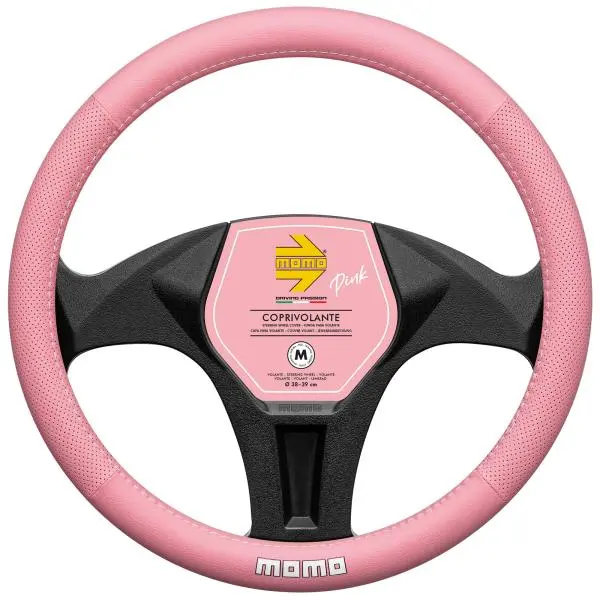 Coprivolante auto rosa elastico morbido tessuto 38-39 cm universale