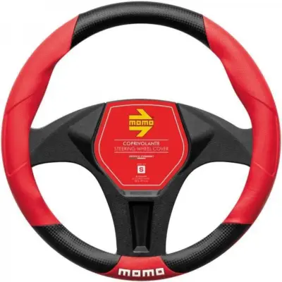Coprivolante sportivo nero rosso in tessuto elasticizzato