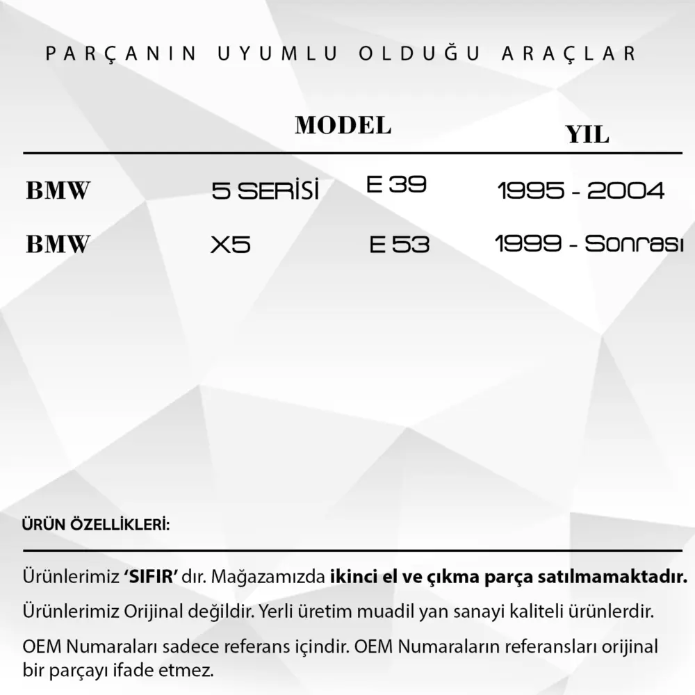 Corda Finale Tettuccio Apribile per BMW 5 Serie E39, X5 E53