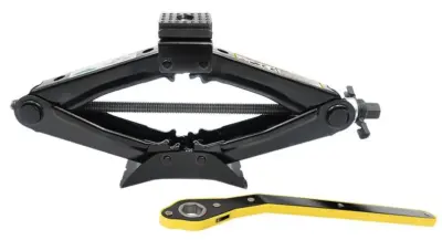 Cric a pantografo meccanico sollevatore auto 1 tonnellata con chiave cricchetto