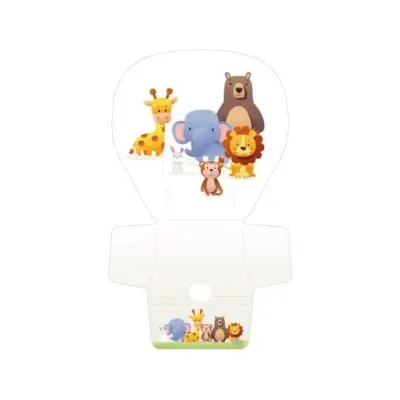Cuscino coprimanopole seggiolone pappa imbottito PVC bianco animali 3D