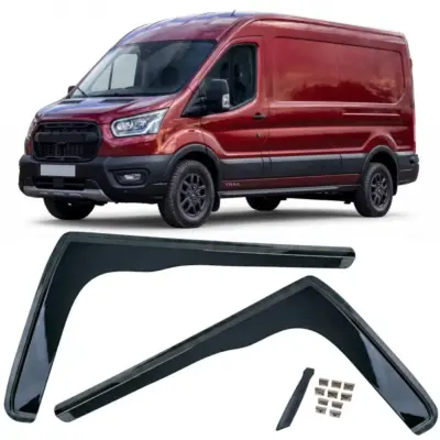 Deflettore Pioggia 2 Pezzi Nero Fumè per Ford Transit dal 2013