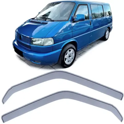 Deflettore Pioggia e Vento Nero Anteriore per VW T4 Bus Transporter 90-03