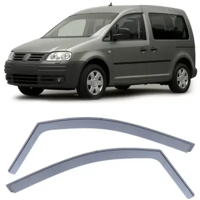 Deflettore Pioggia Oscurato Anteriore per Volkswagen Caddy 3 2K 04-15