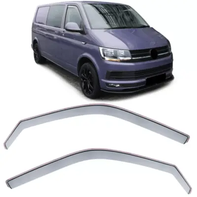 Deflettore Pioggia Trasparente Anteriore per Volkswagen T5 Bus Transporter 03-15