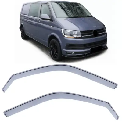 Deflettore Pioggia Trasparente Anteriore per VW T5 Bus Transporter 03-15